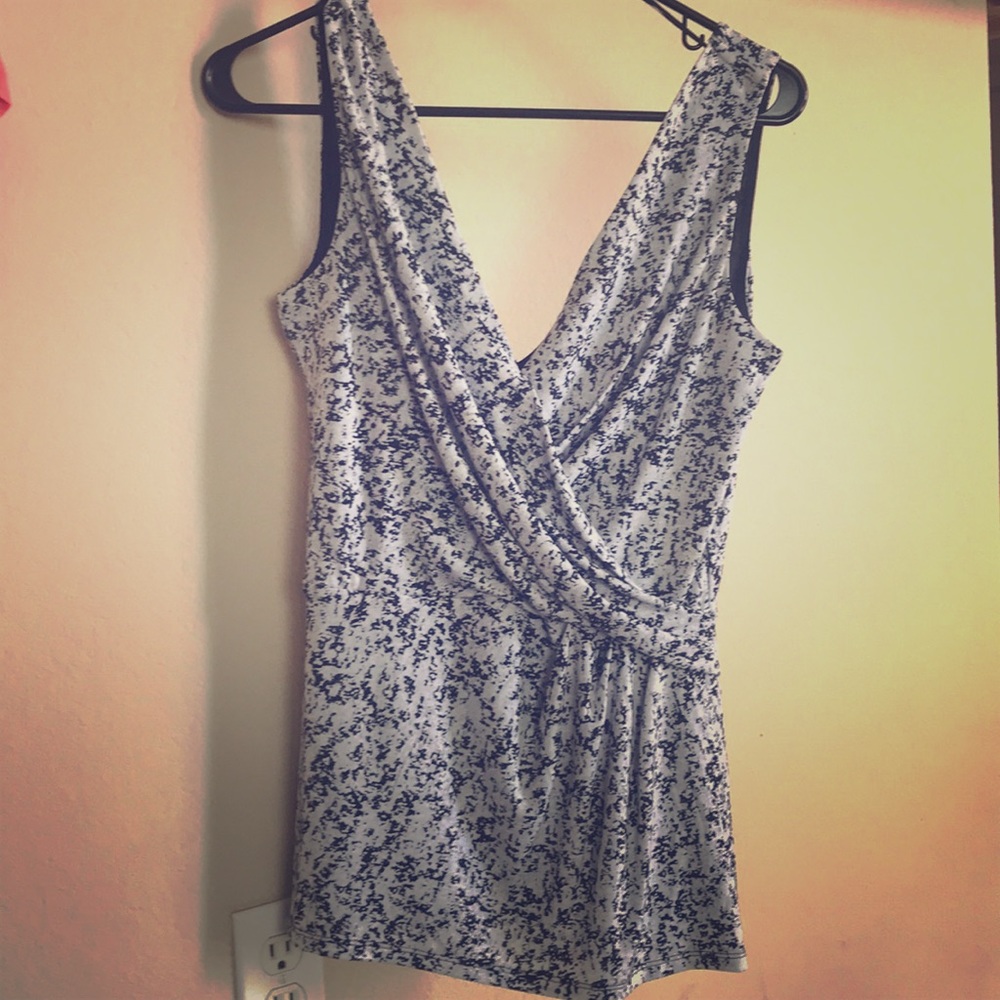 Black and white draped H&M top